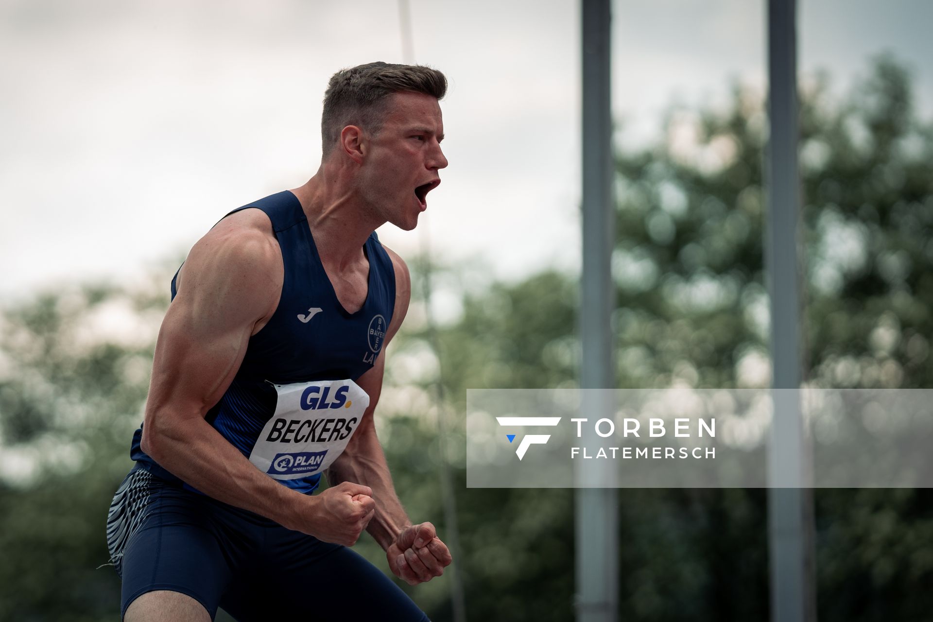 Nico Beckers (LAV Bayer Uerdingen/Dormagen) freut sich beim Hochsprung am 07.05.2022 beim Stadtwerke Ratingen Mehrkampf-Meeting 2022 in Ratingen